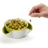 Joseph Joseph Double Dish Pistachio and Snack Serving bowl with Food Waste Compartment, BPA-Free – Grey(Green/White)