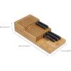 Joseph Joseph DrawerStore Expanding Silverware, Flatware, Utensil & Gadgets Organizer, Expandable in Drawer Space Saving Tray, Bamboo(Knife Organizer)
