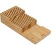 Joseph Joseph DrawerStore Expanding Silverware, Flatware, Utensil & Gadgets Organizer, Expandable in Drawer Space Saving Tray, Bamboo(Knife Organizer)