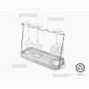 Joseph Joseph DrySmart Folding Stemmed Wine Glass Drying Rack, Space-Saving Draining Board Organizer, Made from Recycled Plastic(Wine Glass)