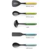 Joseph Joseph Duo 3-Piece Utensil Set with Integrated Tool Rests: Scratch-Free Use on Non-Stick Cookware, Includes Solid & Slotted Spoons and Turner, Heat-Resistant(Opal)