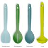 Joseph Joseph Duo 4-Piece Utensil Set Heat-Resistant Set with Ladle, Solid & Slotted Spoons, and Turner; Handles Clip for Organized Storage, Opal