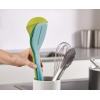 Joseph Joseph Duo 4-Piece Utensil Set Heat-Resistant Set with Ladle, Solid & Slotted Spoons, and Turner; Handles Clip for Organized Storage, Opal