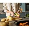 Joseph Joseph Duo Easy-Grip Julienne Peeler, Vegetable Kitchen Peeler and Potato-Eye Remover, Dark Opal(Straight)