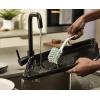 Joseph Joseph Edge Dish Brush with Integrated Sink Rest, Green(Stone/Sage)