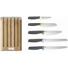 Joseph Joseph Elevate – 6-Piece Japanese Stainless-Steel Kitchen Knife Set with Slimline Bamboo Block