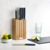 Joseph Joseph Elevate – 6-Piece Japanese Stainless-Steel Kitchen Knife Set with Slimline Bamboo Block
