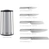 Joseph Joseph Elevate – Steel Knives Carousel 5-Piece Set with Rotating Stainless-Steel Knife Block, Japanese Stainless-Steel Blades, Fingerprint-Proof Coating and Non-Slip Base, Kitchen Accessories
