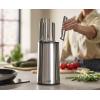 Joseph Joseph Elevate – Steel Knives Carousel 5-Piece Set with Rotating Stainless-Steel Knife Block, Japanese Stainless-Steel Blades, Fingerprint-Proof Coating and Non-Slip Base, Kitchen Accessories