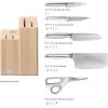 Joseph Joseph Elevate Fusion 5-piece knife, cleaver and scissor set with beechwood block(5-Piece)
