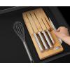 Joseph Joseph Elevate Kitchen Knives 5-piece Japanesse Stainless Steel knife set, in drawer Bamboo Block organizer tray
