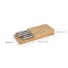Joseph Joseph Elevate Kitchen Knives 5-piece Japanesse Stainless Steel knife set, in drawer Bamboo Block organizer tray