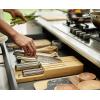 Joseph Joseph Elevate Kitchen Knives 5-piece Japanesse Stainless Steel knife set, in drawer Bamboo Block organizer tray