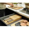 Joseph Joseph Elevate Kitchen Knives 5-piece Japanesse Stainless Steel knife set, in drawer Bamboo Block organizer tray
