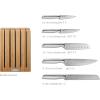 Joseph Joseph Elevate Knives SlimBlock Stainless Steel 7 Piece Kitchen Knife Block Set with ceramic sharpener – Black(Bamboo)