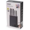 Joseph Joseph Elevate Knives SlimBlock Stainless Steel 7 Piece Kitchen Knife Block Set with ceramic sharpener – Black(Plastic)