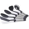 Joseph Joseph Elevate Silicone Solid Spoon, BPA Free, Heat Resistant Non Stick Kitchen Utensil, Weighted Stainless Steel Handle(Utensils Set)