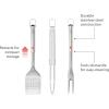 Joseph Joseph GrillOut 5-Piece Stainless Steel BBQ Utensil Set with Storage Case, Brush, Tongs, Turner & Fork, Retractable for compact storage, Easy-clean(3 piece)