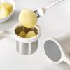Joseph Joseph Helix Potato Ricer Masher Ergonomic Twist-Action Hand Manual Stainless Steel For Mashed Potato, Vegetable Purees, Stainless Steel, White(White)
