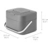 Joseph Joseph Intelligent Waste Compost Bin Food Waste Caddy with Odor Filter and Ventilation, 1 gallon / 4 liters, Graphite(Graphite)