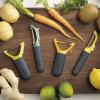 Joseph Joseph Multi-Peel Straight Peeler Easy Grip Handles Stainless Steel Blade for Kitchen Vegetable Fruit, Green(One Size)
