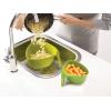 Joseph Joseph Nest Colanders Stackable Set with Easy-Pour Corners and Vertical Handle, 2-piece, Gray(Green)