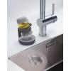 Joseph Joseph Palm Scrub Refillable Soap Dispensing Cleaning Washing Up Kitchen Brush with Storage Stand Holder, Grey(Gray)
