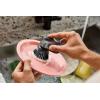 Joseph Joseph SinkTech Refillable Soap-Dispensing Dish Brush with Stainless Steel Storage Stand Drip Tray(Soap dispensing Palm Brush)