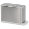 Joseph Joseph Surface Kitchen Sink Silverware Drainer, Utensil Cutlery and Kitchen Gadgets Holder with Draining Base, Stainless Steel, Gray