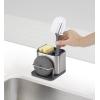 Joseph Joseph Surface Sink Caddy Stainless Steel Sponge Holder Organizer Tidy Drains Water for Kitchen, Small, Silver(Sink Caddy – Small)