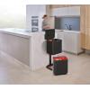 Joseph Joseph Totem Max 60 Liter/15.85 Gallon Waste Separation and Recycling Kitchen Trash Can with Odor Filter and Removable Compost Food Waste Caddy, Black(Carbon Black)