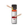 Joseph Joseph Totem Max 60 Liter/15.85 Gallon Waste Separation and Recycling Kitchen Trash Can with Odor Filter and Removable Compost Food Waste Caddy, Black(Stainless Steel)