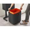 Joseph Joseph Totem Max 60 Liter/15.85 Gallon Waste Separation and Recycling Kitchen Trash Can with Odor Filter and Removable Compost Food Waste Caddy, Black(Carbon Black)