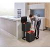 Joseph Joseph Totem Max 60 Liter/15.85 Gallon Waste Separation and Recycling Kitchen Trash Can with Odor Filter and Removable Compost Food Waste Caddy, Black(Carbon Black)