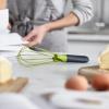Joseph Joseph Twist Whisk 2-In-1 Collapsible Balloon and Flat Whisk Silicone Coated Steel Wire, Gray/Green(Gray/Green)