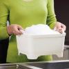 Joseph Joseph Wash & Drain Kitchen Dish Tub Wash Basin with Handles and Draining Plug, 9 liters, White(White/Green)