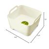 Joseph Joseph Wash & Drain Kitchen Dish Tub Wash Basin with Handles and Draining Plug, 9 liters, White(White/Green)