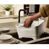 Joseph Joseph Wash & Drain Kitchen Dish Tub Wash Basin with Handles and Draining Plug, 9 liters/2.3 Gallons, Stone/Sage Green(Stone/Sage)