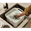 Joseph Joseph Wash & Drain Kitchen Dish Tub Wash Basin with Handles and Draining Plug, 9 liters/2.3 Gallons, Stone/Sage Green(Stone/Sage)