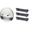 Joseph Joseph Cupboard Store – Set of 4 Pot and Pan Lid Holders Self Adhesive Wall Mount Storage Organizer, Suitable for Lids Up to 9 in , 3M VHB Tape Included, Gray(Gray)