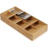Joseph Joseph DrawerStore Expanding Silverware, Flatware, Utensil & Gadgets Organizer, Expandable in Drawer Space Saving Tray, Bamboo(Flatware Organizer)