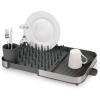 Joseph Joseph Duo Expanding Dish Drying Rack with Removable Silverware Holder, Draining Spout, Stainless steel(Stainless Steel)