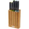 Joseph Joseph Elevate – 6-Piece Japanese Stainless-Steel Kitchen Knife Set with Slimline Bamboo Block