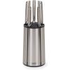Joseph Joseph Elevate – Steel Knives Carousel 5-Piece Set with Rotating Stainless-Steel Knife Block, Japanese Stainless-Steel Blades, Fingerprint-Proof Coating and Non-Slip Base, Kitchen Accessories