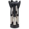 Joseph Joseph Elevate Fusion 3-Piece Silcone Kitchen Utensil Compact Stand, BPA Free, Heat Resistant, Non Stick Utensil Set, Weighted Stainless Steel Handles(5 utensils)