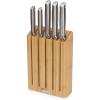 Joseph Joseph Elevate Knives SlimBlock Stainless Steel 7 Piece Kitchen Knife Block Set with ceramic sharpener – Black(Bamboo)