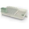 Joseph Joseph Extendable Dish Drying Rack with expanding Dual Parts, Non-Scratch, Movable Silverware Drainer & Drainage Spout, Grey(Light Stone/Sage)