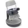 Joseph Joseph Palm Scrub Refillable Soap Dispensing Cleaning Washing Up Kitchen Brush with Storage Stand Holder, Grey(Gray)