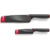 Joseph Joseph Slice & Sharpen 6″ Chef’s Knive and 3.5″ Paring Knife with Sharpening Protective Sheaths, Black