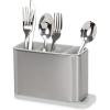 Joseph Joseph Surface Kitchen Sink Silverware Drainer, Utensil Cutlery and Kitchen Gadgets Holder with Draining Base, Stainless Steel, Gray